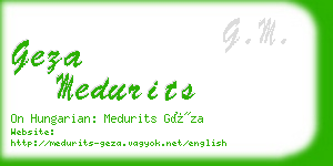 geza medurits business card